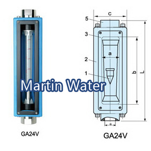 Martin Good Quality Glass Rotameter Flow Meter (MT-GA24S, GA24V)